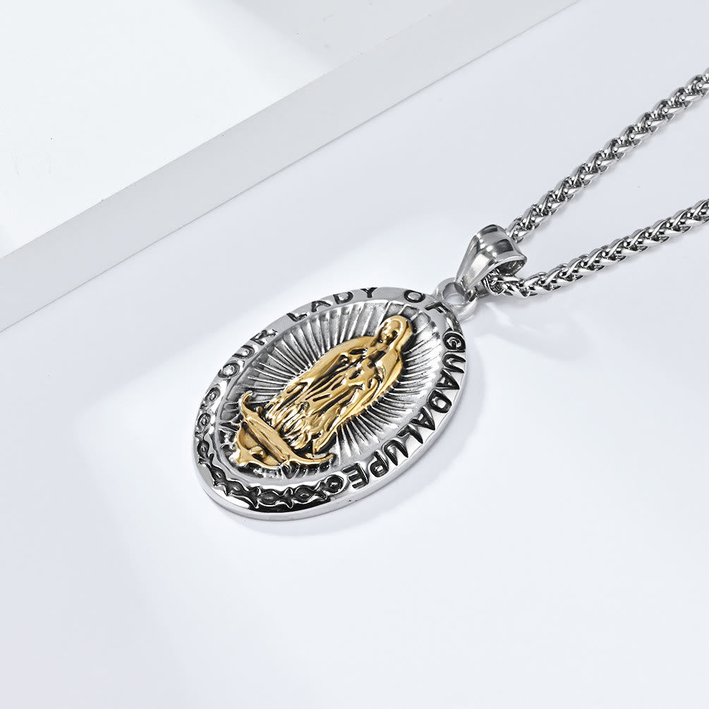 3 Colors Our Lady of Guadalupe Stainless Steel Necklace - image 4
