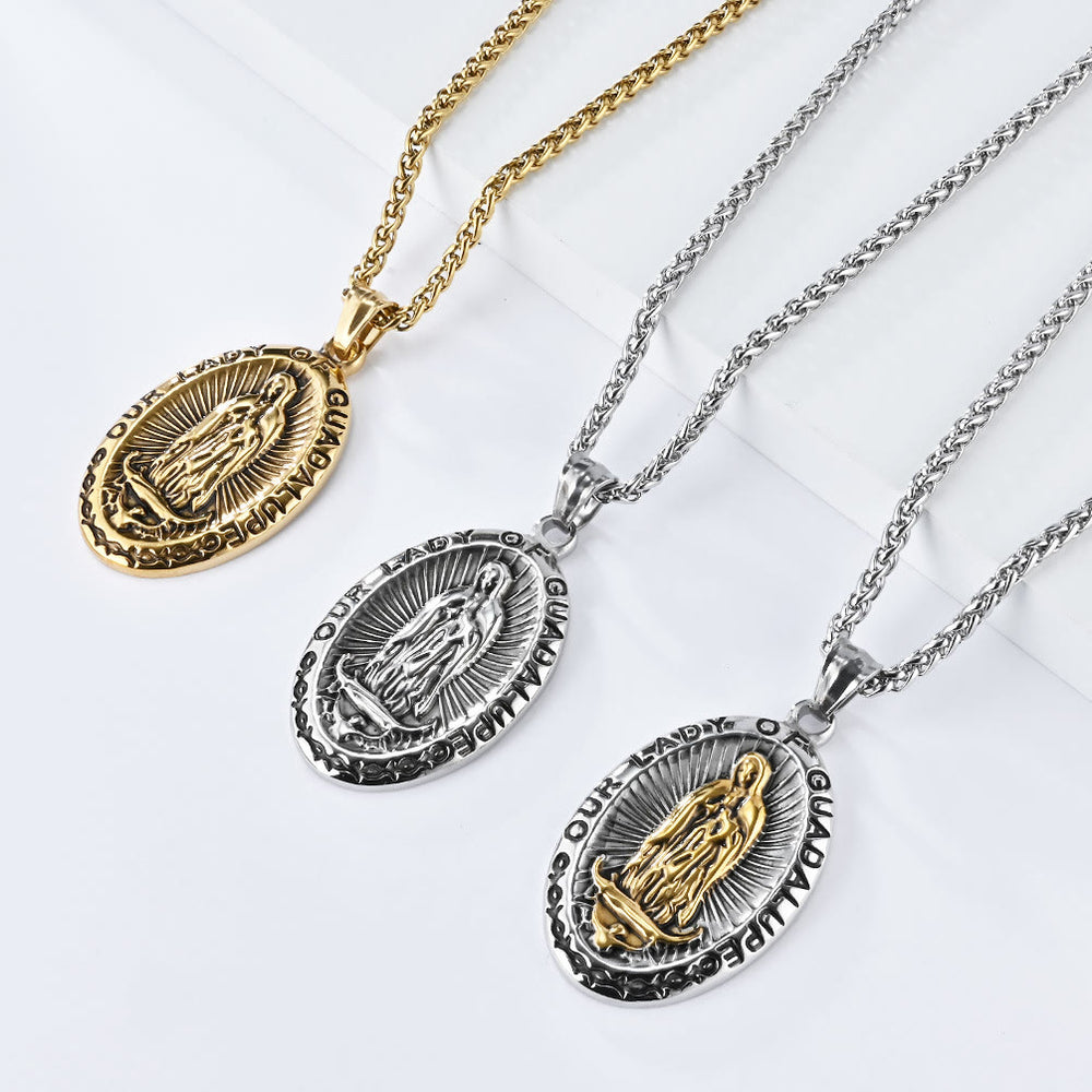 3 Colors Our Lady of Guadalupe Stainless Steel Necklace - image 2