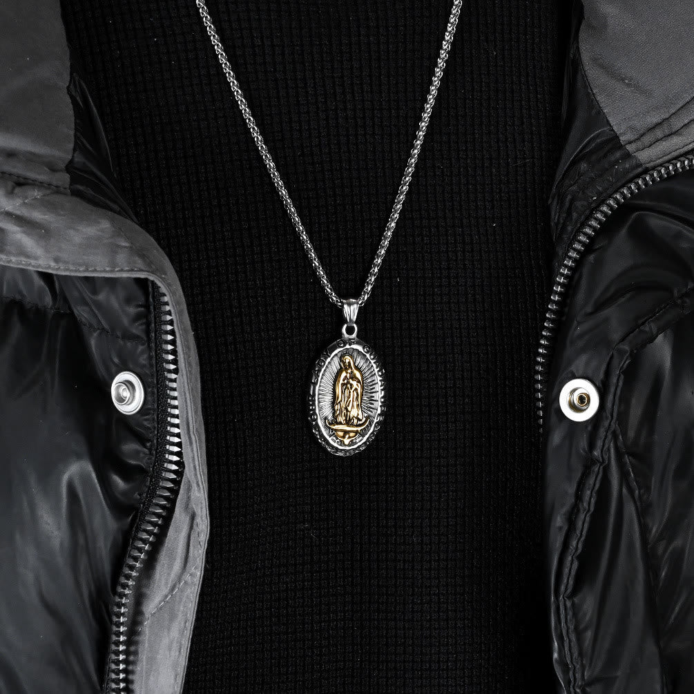3 Colors Our Lady of Guadalupe Stainless Steel Necklace - image 2
