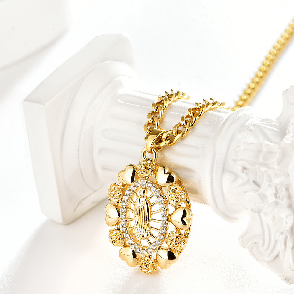 Our Lady of Guadalupe Virgin Mary Golden Necklace - Golden - image 1