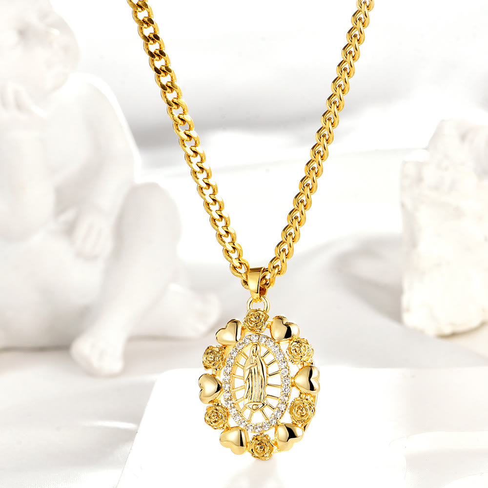 Our Lady of Guadalupe Virgin Mary Golden Necklace - image 4