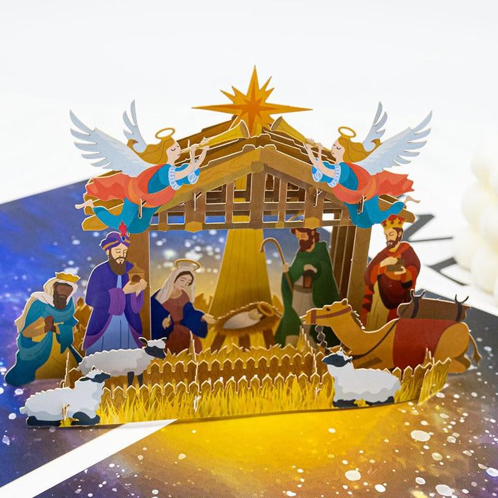 Christianartworkshop Holy Night Nativity 3d Paper Blessing Message Greeting Card - image 3