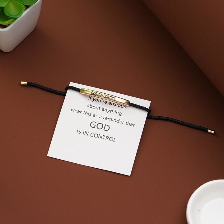 Christianartworkshop Simple Style God Blessed Adjustable String Bracelet - image 1