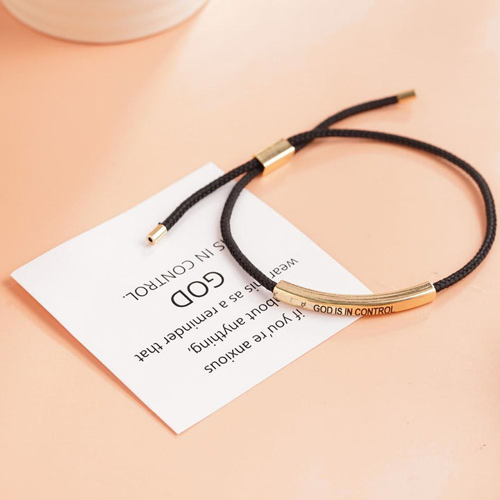 Simple Style God Blessed Adjustable String Bracelet - image 5