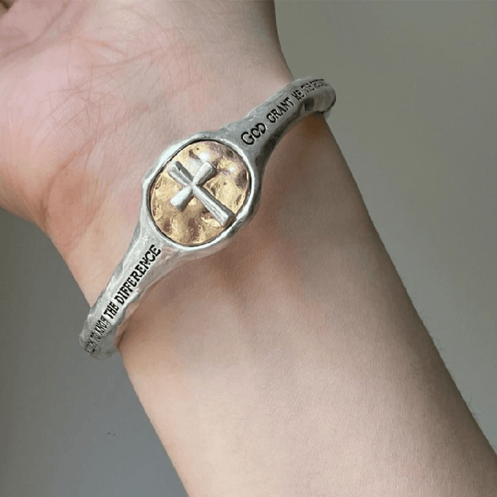 God's Gift Vintage Prayer Engraved Cross Bracelet - image 3