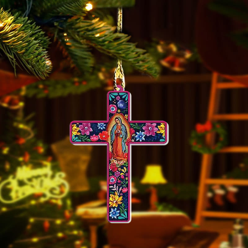 Christianartworkshop 4 Flowery Style Cross Decor Hanging Ornaments - Style-1 - image 0