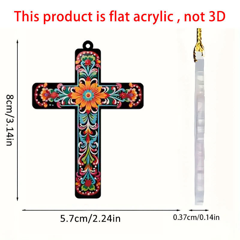 Christianartworkshop 4 Flowery Style Cross Decor Hanging Ornaments - Style-4 - image 5