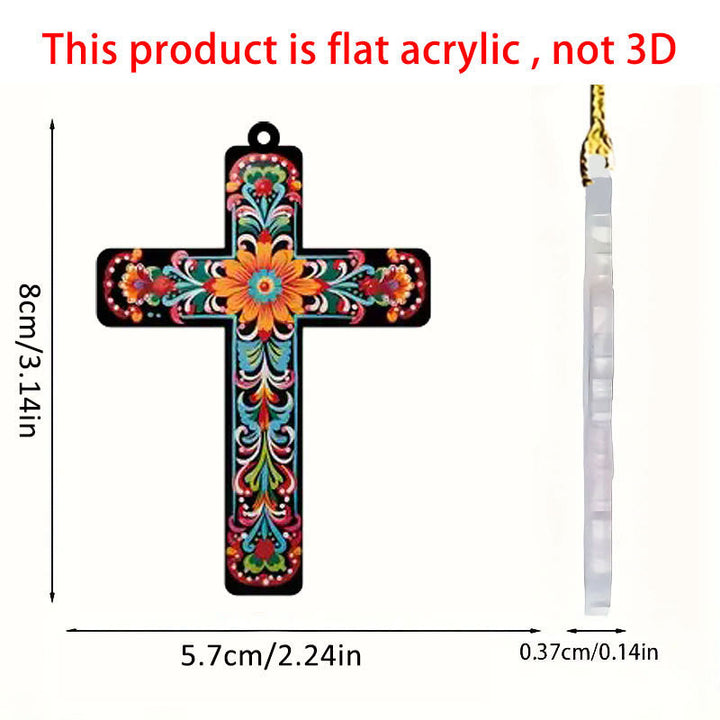 Christianartworkshop 4 Flowery Style Cross Decor Hanging Ornaments - Style-4 - image 5