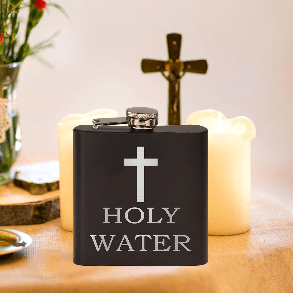Christianartworkshop Black Holy Water Portable Alcohol Drinking Flask - image 2
