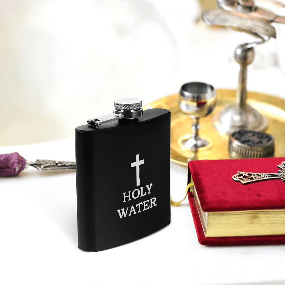 Christianartworkshop Black Holy Water Portable Alcohol Drinking Flask - image 4