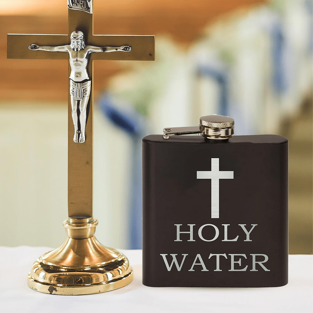 Christianartworkshop Black Holy Water Portable Alcohol Drinking Flask - Black - image 1