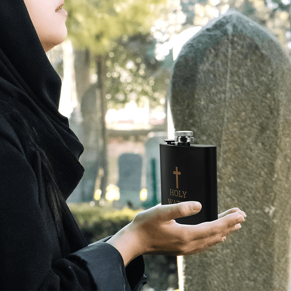 Christianartworkshop Black Holy Water Portable Alcohol Drinking Flask - image 5