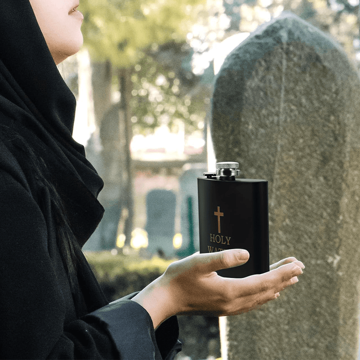 Christianartworkshop Black Holy Water Portable Alcohol Drinking Flask - image 5