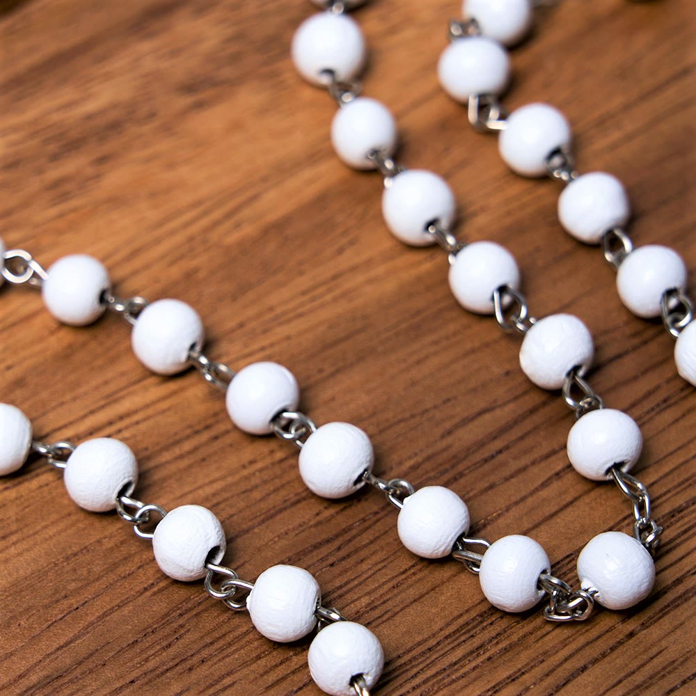 Our Lady of Guadalupe & Crucifix of 6 mm Round Multicolor Wood Alloy Chain Rosary - image 5