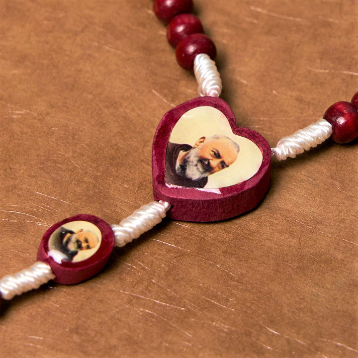 Wine Red Wooden Beads Cross Virgin Mary Hand Held Rosary - image 10
