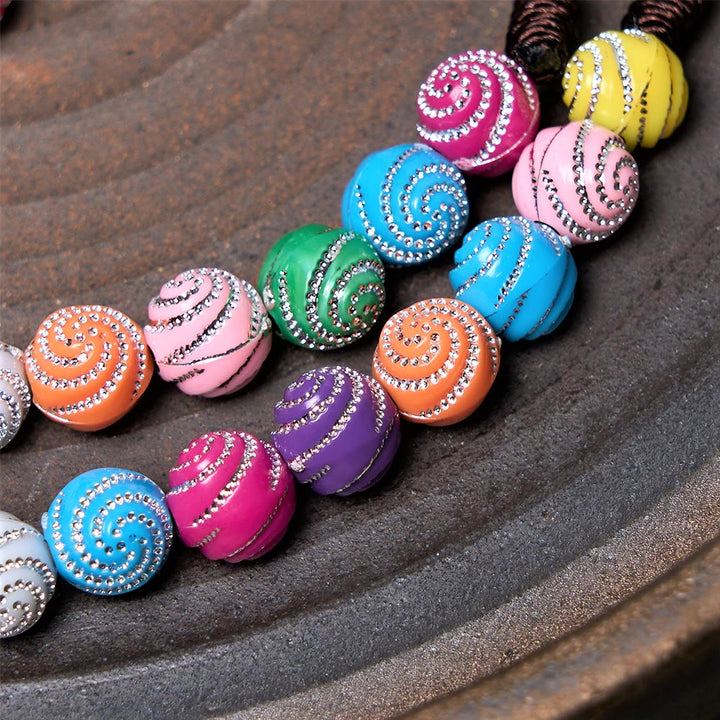 Holy Grail & Miraculous Medal of 8 mm Round Multicolor Acrylic Nylon Cord Rosary - image 3