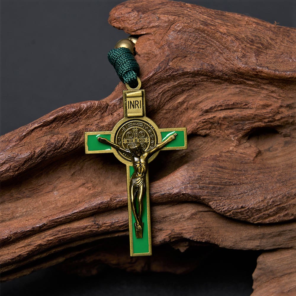 Crucifix of 10 mm Round Bronze Acrylic Paracord Rosary - image 4