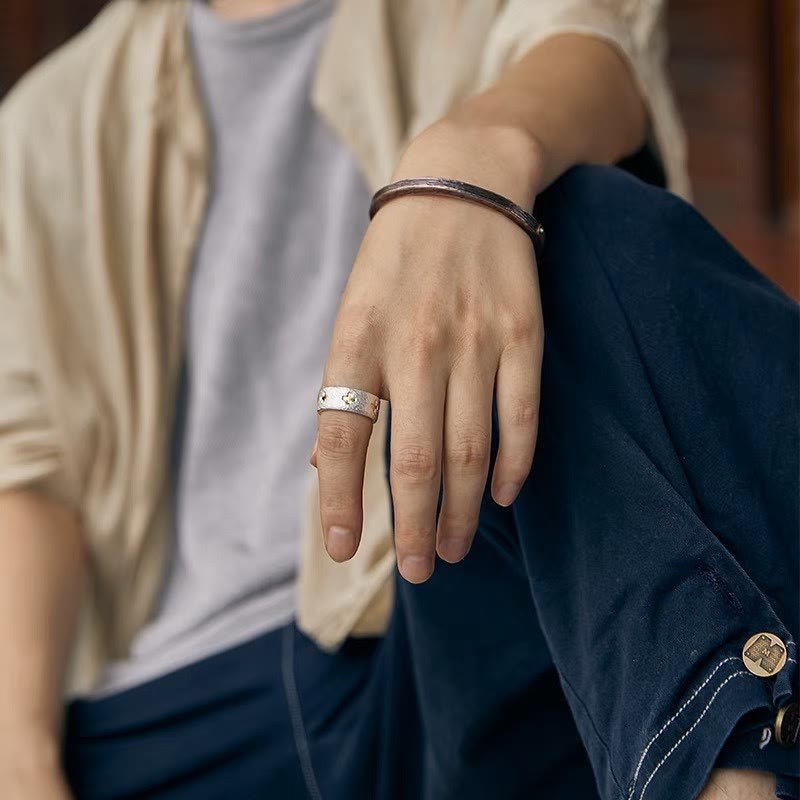 Christianartworkshop Minimalist Style Cross Adjustable Sterling Silver Ring - image 1