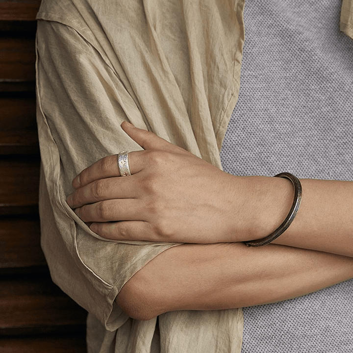 Minimalist Style Cross Adjustable Sterling Silver Ring - image 3