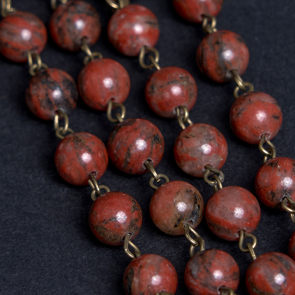 Christianartworkshop Our Lady Seven Sorrows Natural Sesame Stone Rosary - image 7