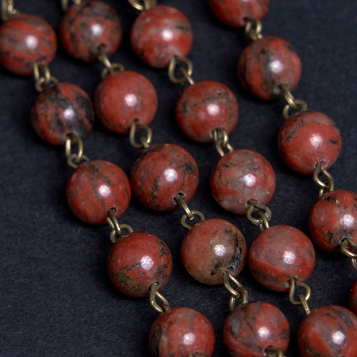 Christianartworkshop Our Lady Seven Sorrows Natural Sesame Stone Rosary - image 7