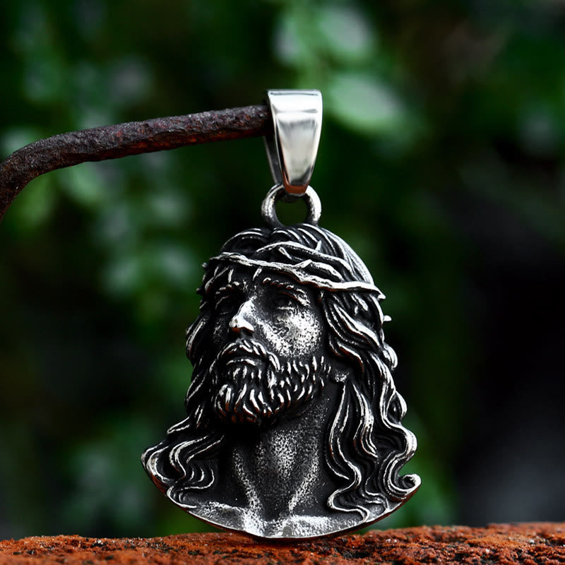 Classic Style Crafted Jesus Crown of Thorns Pendant Necklace - image 1