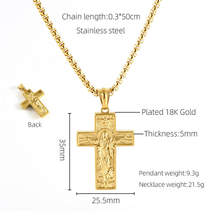 11 Retro Style Classic Icon Bless Pendant Necklace - Jesus Ascension - image 15