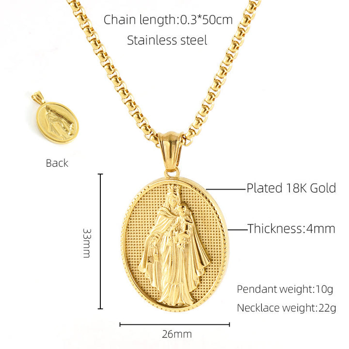 11 Retro Style Classic Icon Bless Pendant Necklace - Madonna and Child - image 12