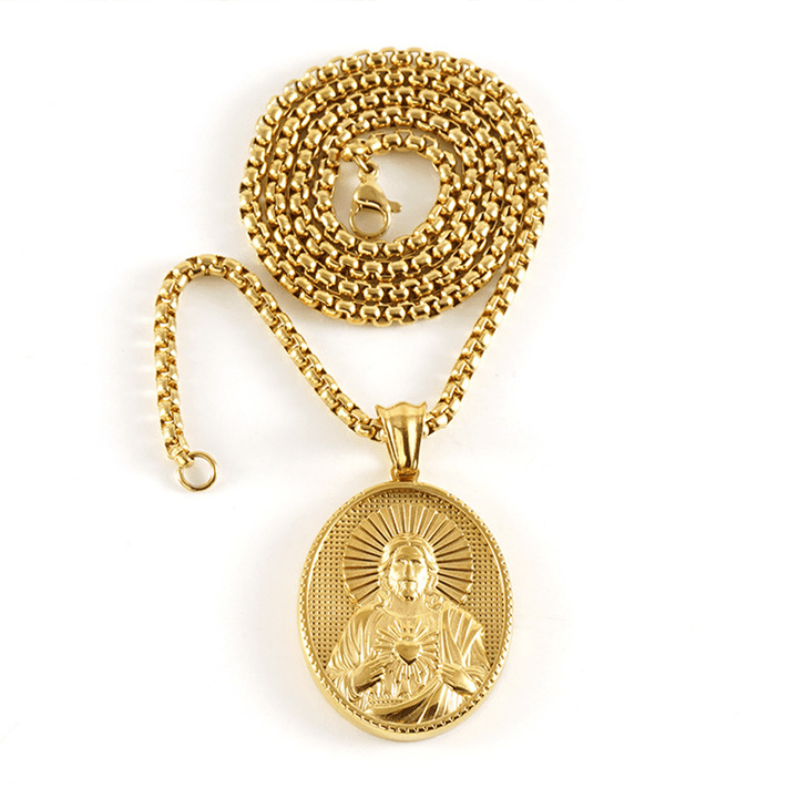 11 Retro Style Classic Icon Bless Pendant Necklace - Jesus Sacred Heart - image 9
