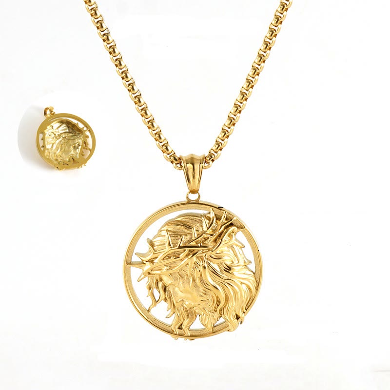 11 Retro Style Classic Icon Bless Pendant Necklace - Jesus Crown of Thorns - image 1