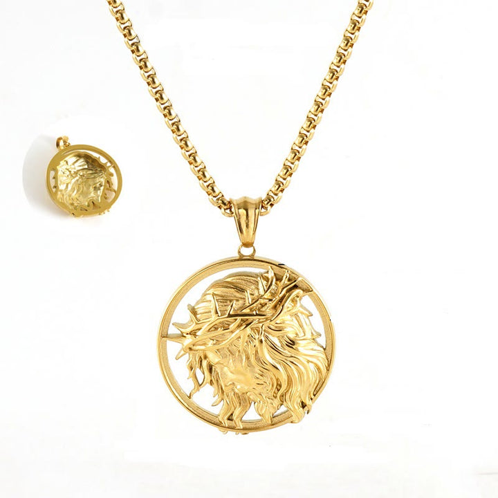 11 Retro Style Classic Icon Bless Pendant Necklace - Jesus Crown of Thorns - image 1