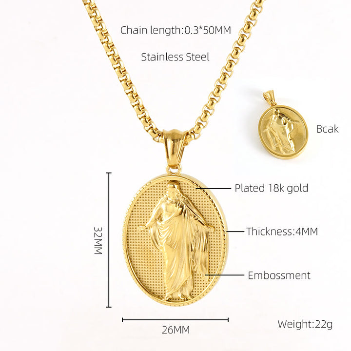 11 Retro Style Classic Icon Bless Pendant Necklace - Jesus - image 10