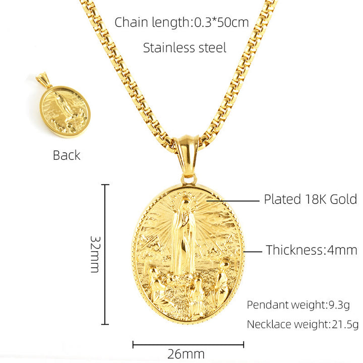 11 Retro Style Classic Icon Bless Pendant Necklace - Our Lady of Fatima - image 11