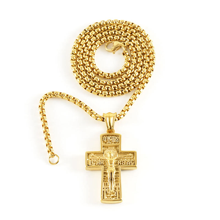 11 Retro Style Classic Icon Bless Pendant Necklace - Orthodox Crucifix - image 14