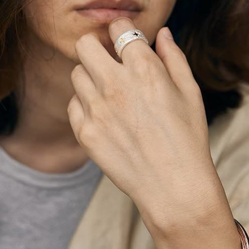 Minimalist Style Cross Adjustable Sterling Silver Ring - image 4