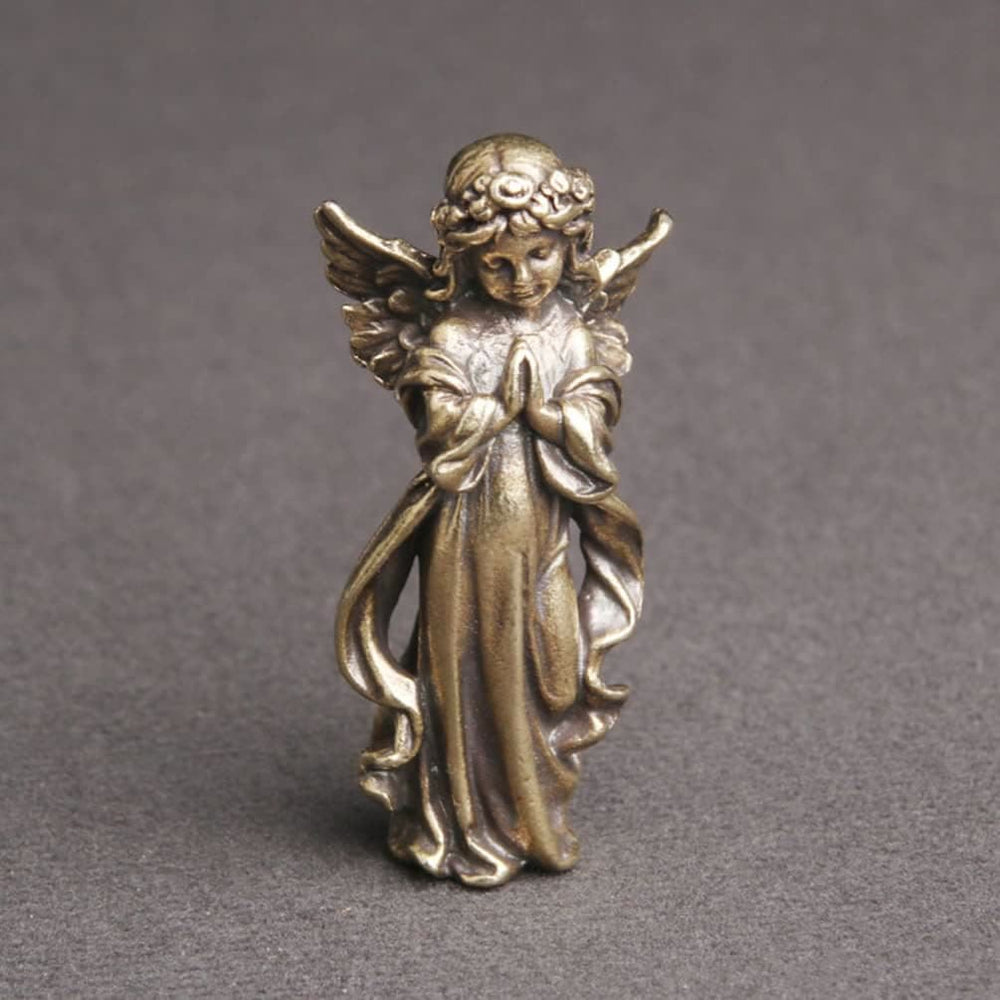Christian Art Retro Style Brass Stereoscopic Bronze Guardian Angel Desktop Decorations Ornament - image 2