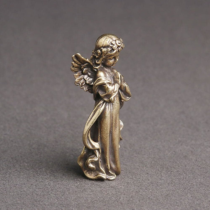 Christian Art Retro Style Brass Stereoscopic Bronze Guardian Angel Desktop Decorations Ornament - image 4