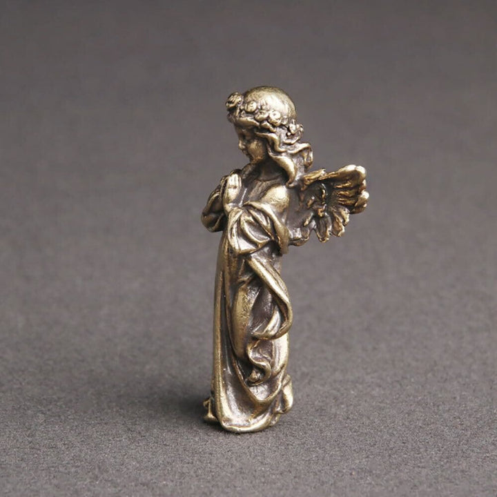 Christian Art Retro Style Brass Stereoscopic Bronze Guardian Angel Desktop Decorations Ornament - image 3
