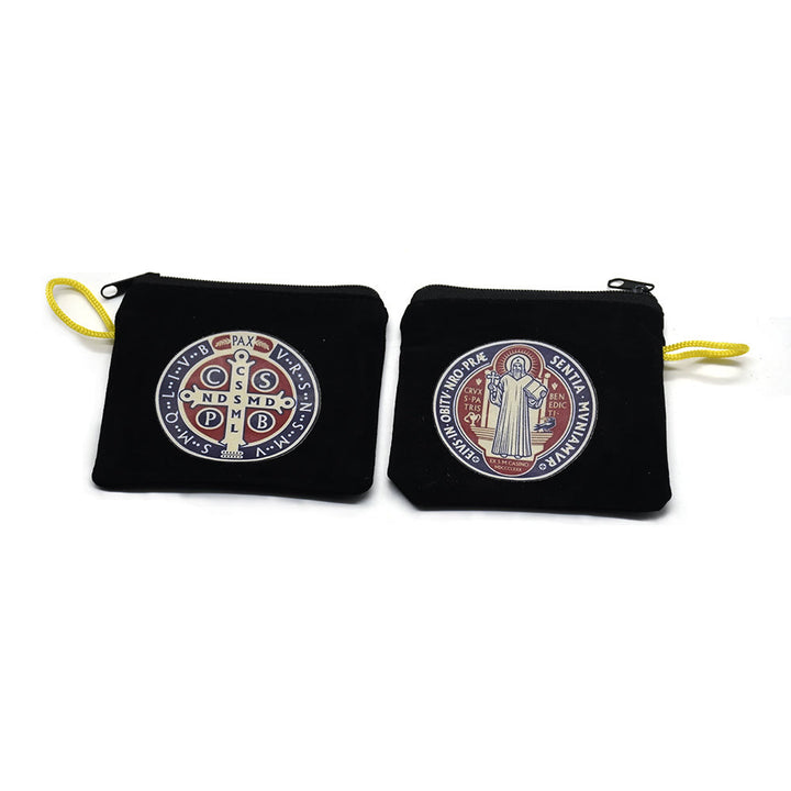 Modern Style St. Benedict Practical Velvet Religion Jewelry Storage Bag - image 4