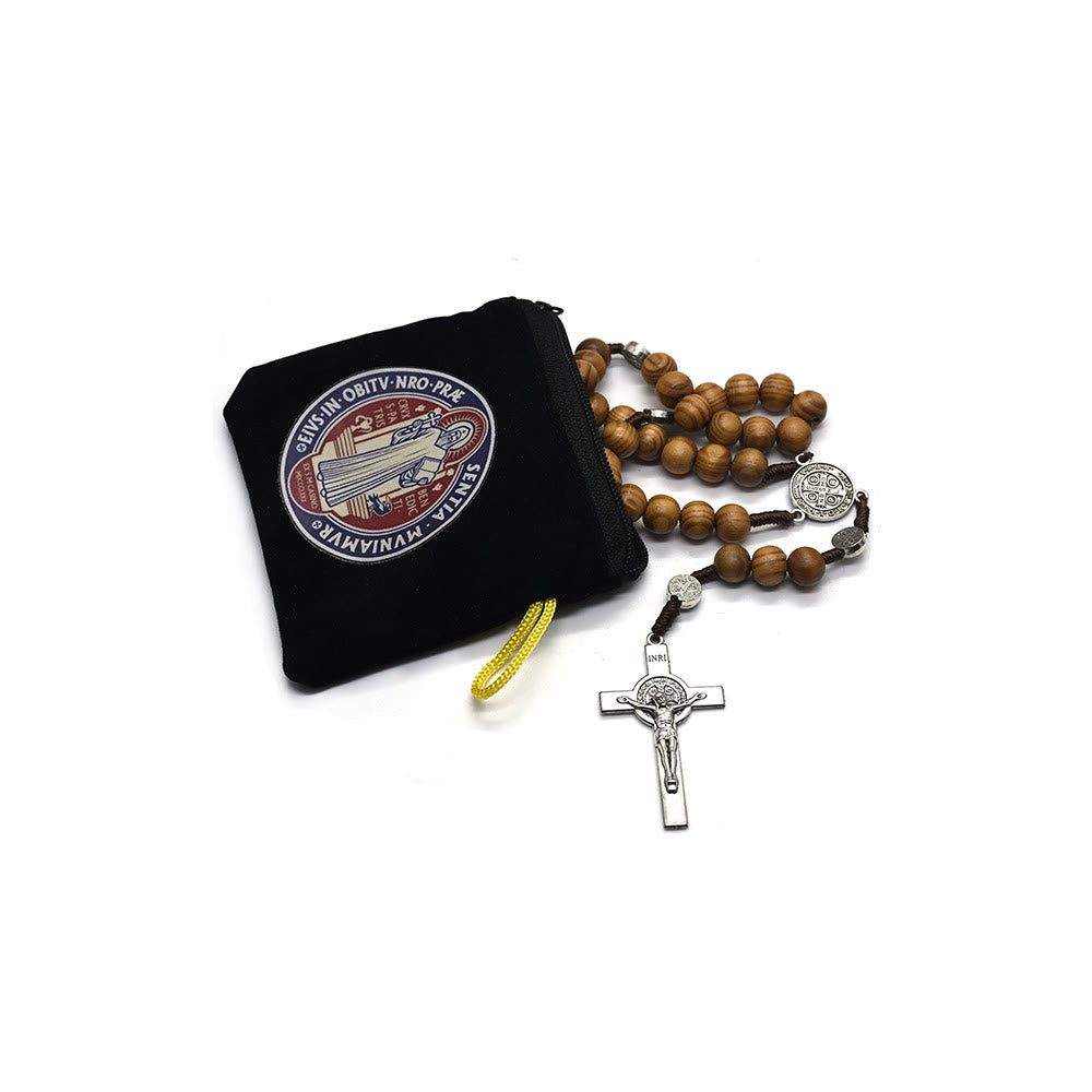 Modern Style St. Benedict Practical Velvet Religion Jewelry Storage Bag - image 1