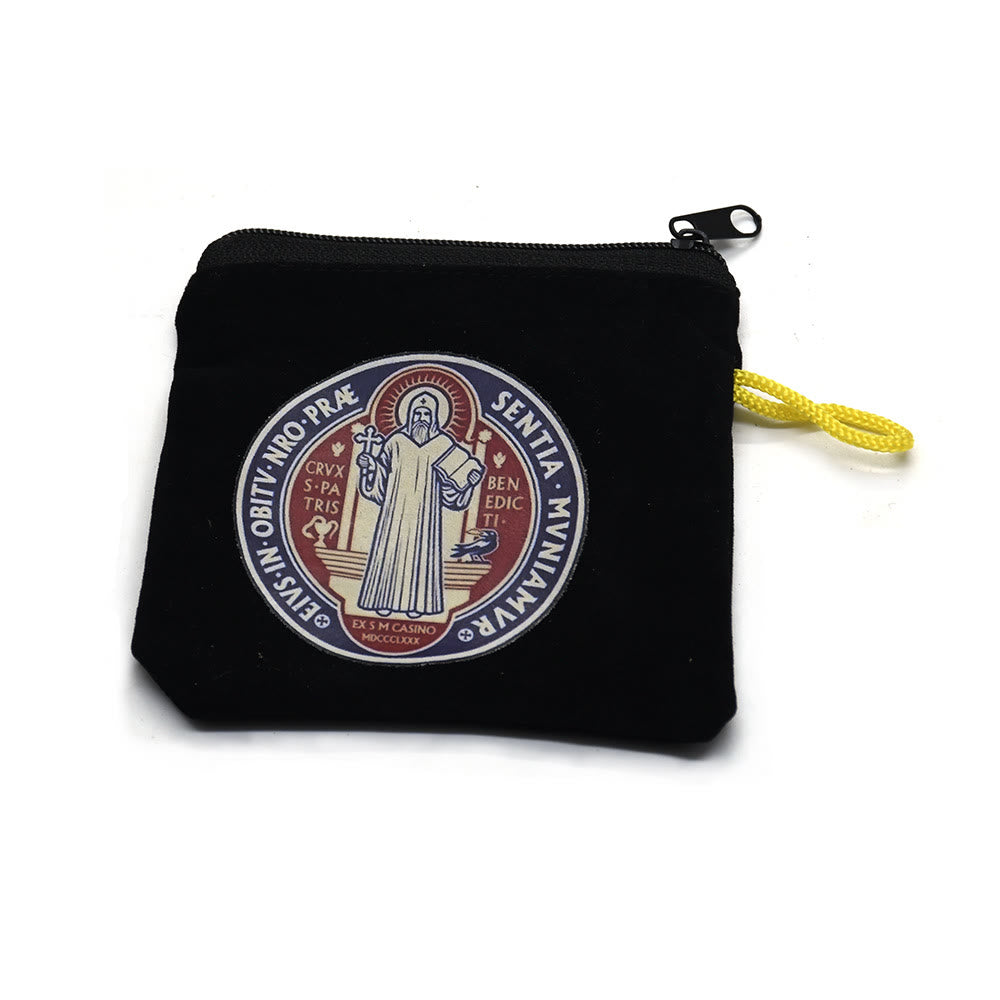 Modern Style St. Benedict Practical Velvet Religion Jewelry Storage Bag - image 3