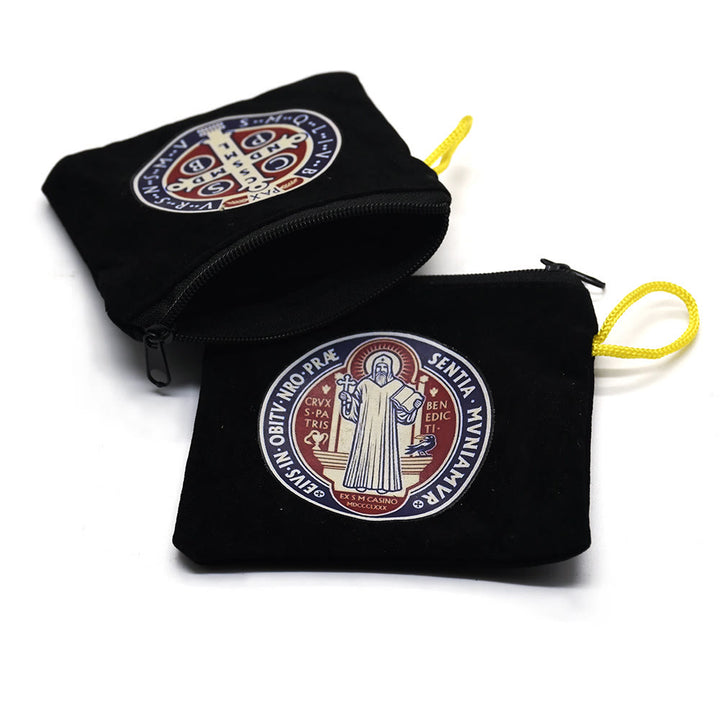 Modern Style St. Benedict Practical Velvet Religion Jewelry Storage Bag - image 2