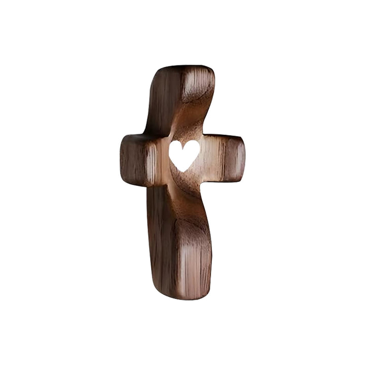 Modern Style Walnut Multicolor Thumb Cross Praying Handle Ornaments - Deep-white - image 4