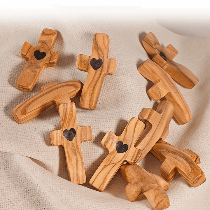 Modern Style Walnut Multicolor Thumb Cross Praying Handle Ornaments - Light-black - image 1