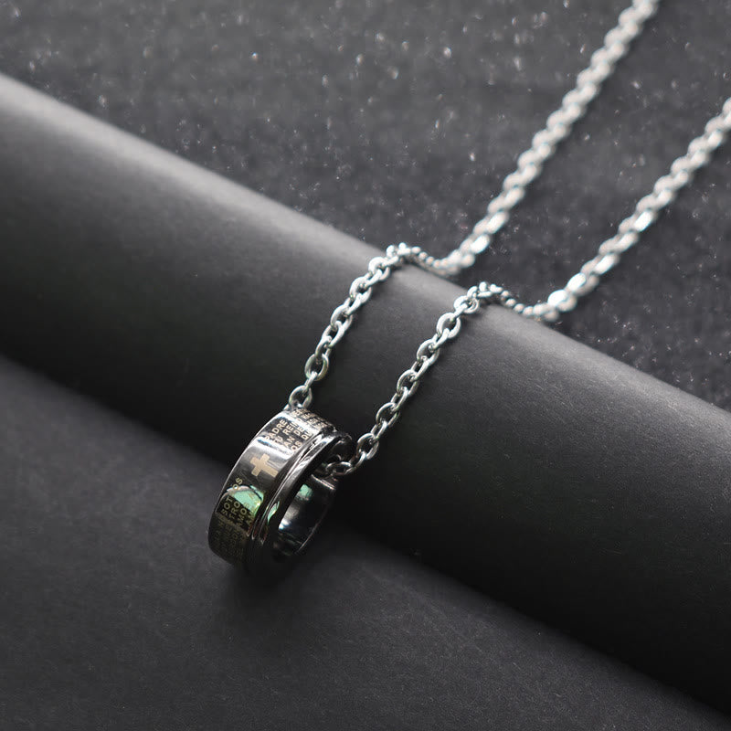 Christian Art Combination Style Bible Verse Ring & Chain Necklace - image 2