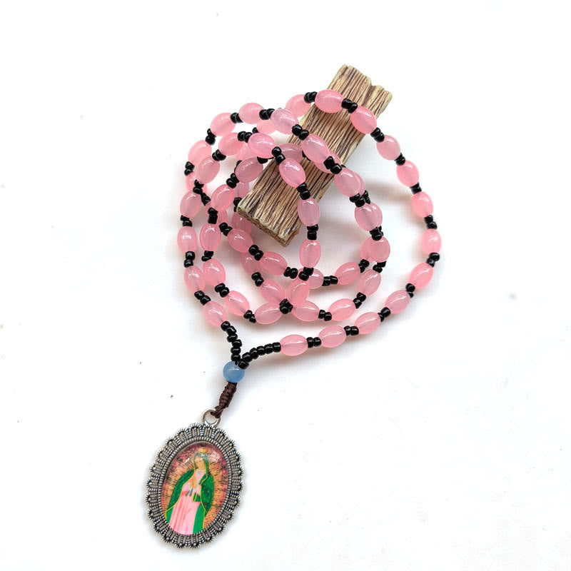 Classic Style 9 Icons of Saints(Jesus & Virgin Mary) Pendant Necklace - Pink-Our Lady of Guadalupe - image 13