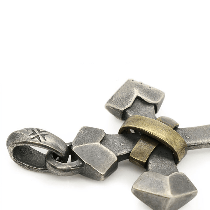 Christianartworkshop 925 Sterling Silver Retro Style Heavy Metal Cross Pendant Necklace - image 5
