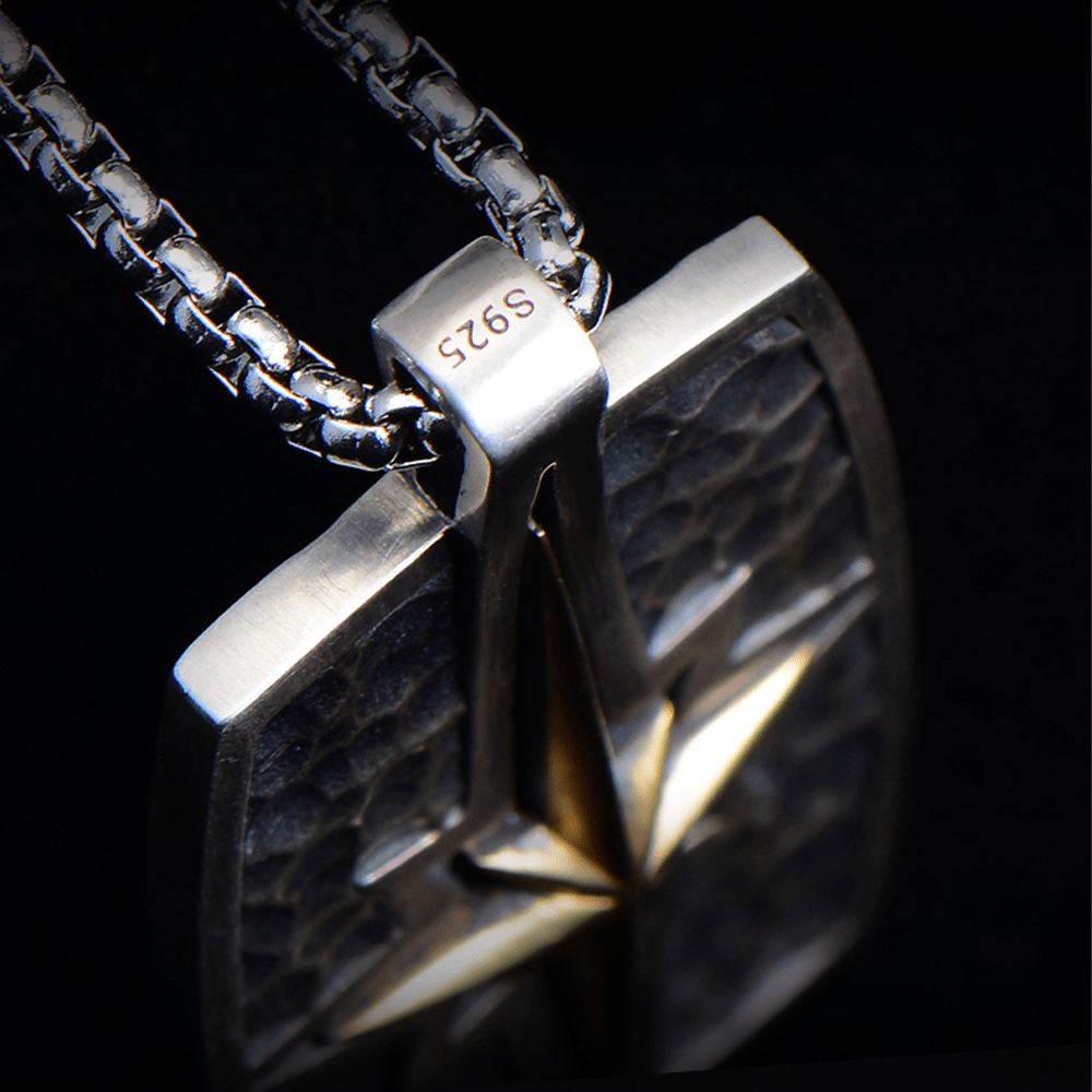 925 Sterling Silver Retro Style Star of Bethlehem Pendant Necklace - image 4