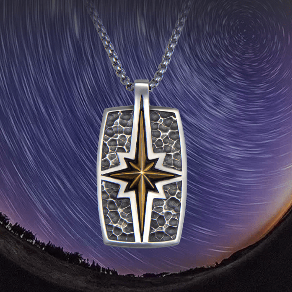 925 Sterling Silver Retro Style Star of Bethlehem Pendant Necklace - Silver Chain - 21.65''/55cm - image 1
