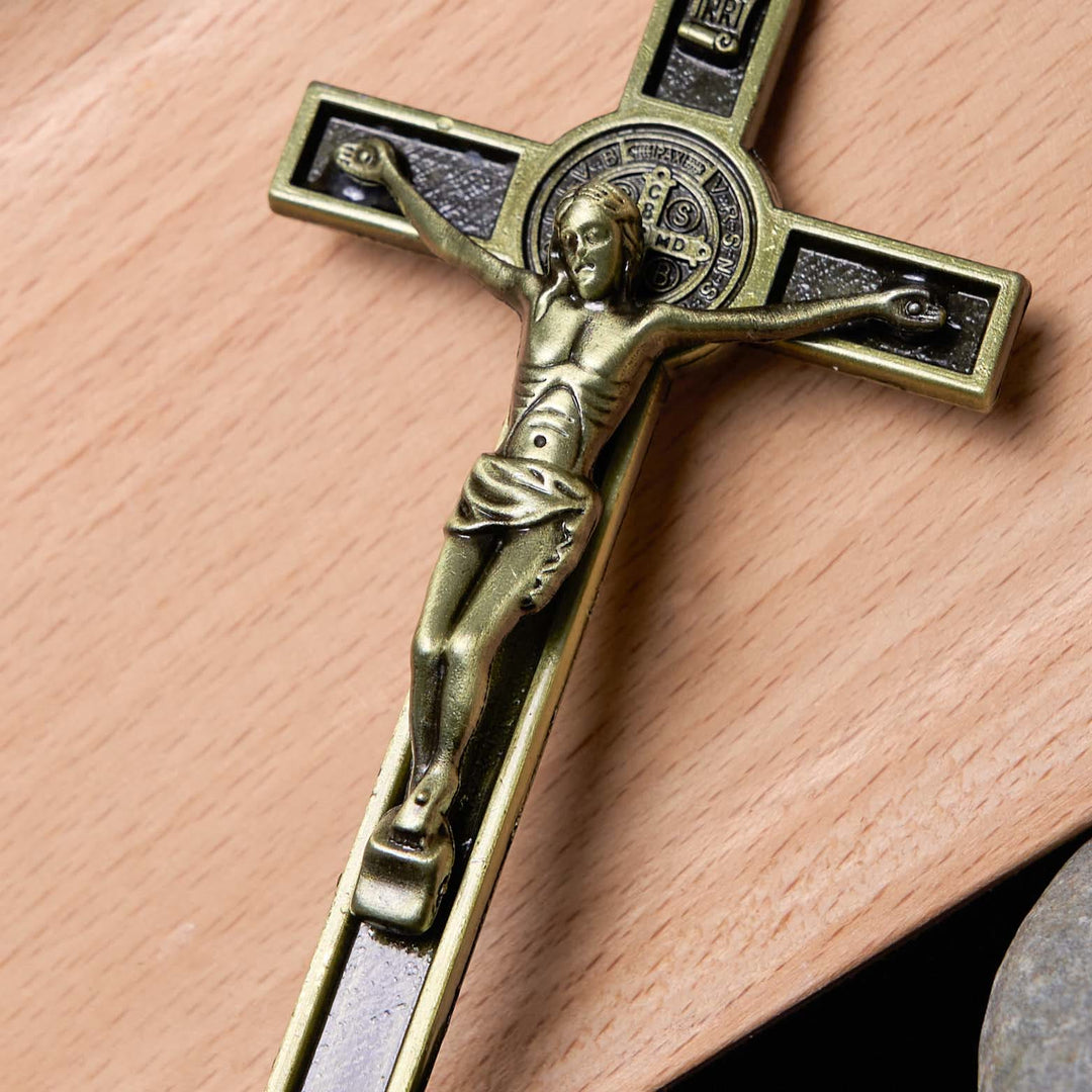 Christian Art Classic Style Silver Bronze Alloy Crucifix Stereoscopic Desktop Ornaments - image 6